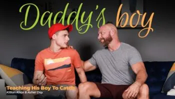 Teaching His Boy To Catch
