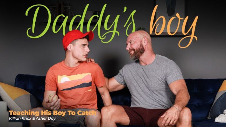 Teaching His Boy To Catch